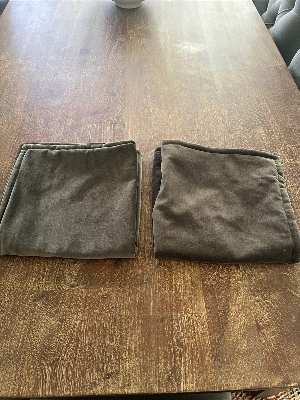 2 Crate & Barrel 20x20 grey velvet pillow covers - Picture 7 of 8